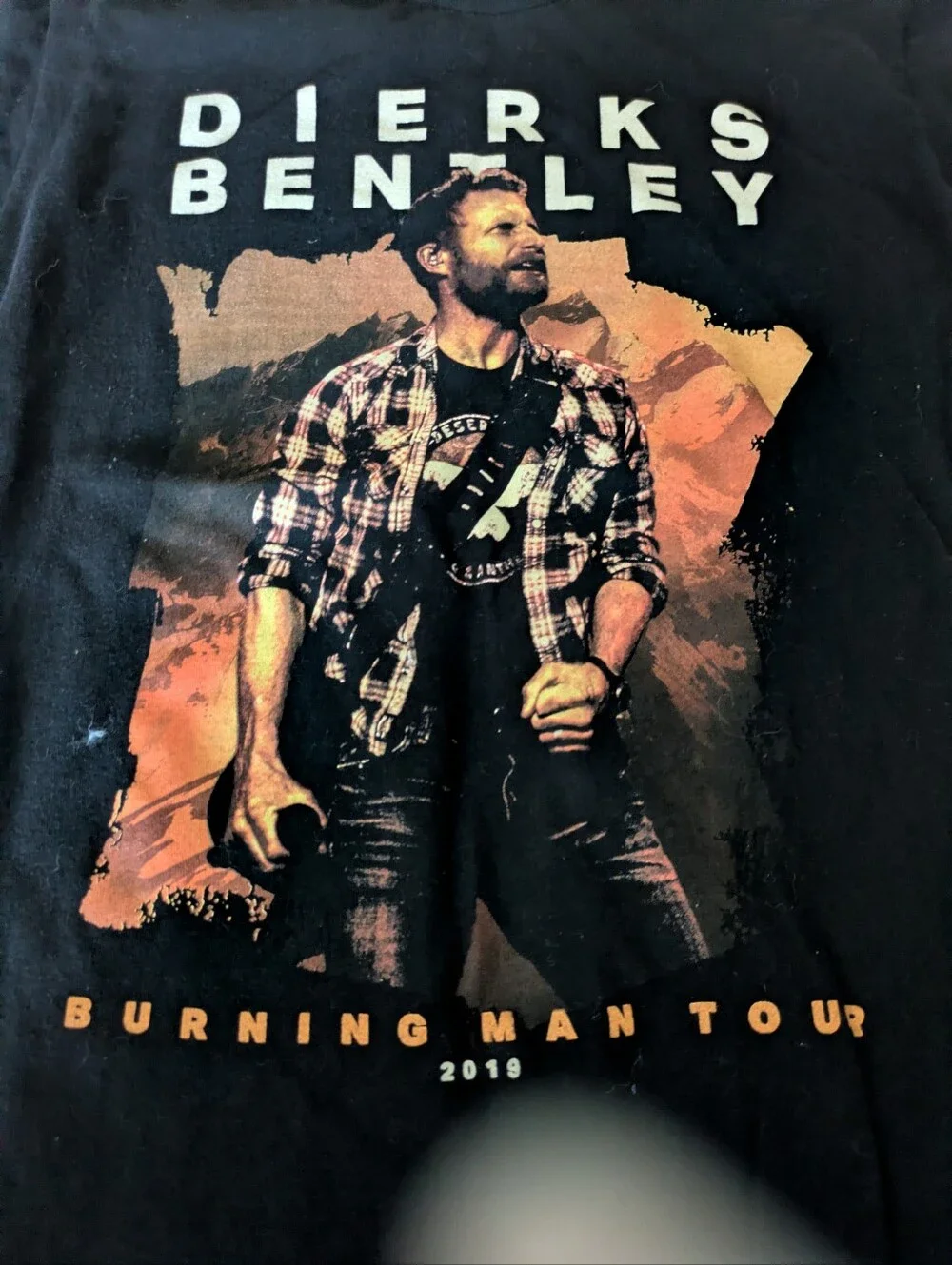 Dierks Bentley Live In Concert Tour 2019 T-Shirt. Burning Man.
